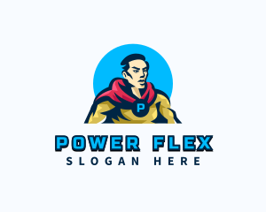 Masculine Male Superhero logo design