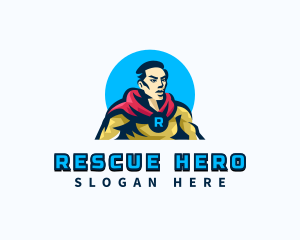 Masculine Male Superhero logo design