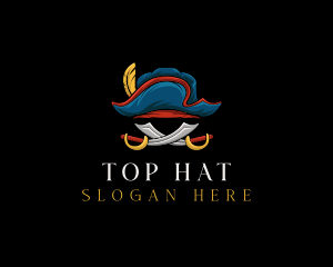 Pirate Hat Sword logo design