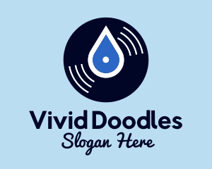 Vinyl Water Droplet logo design