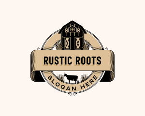 Rustic Barn Cow logo design