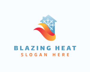 Heating & Cooling Home logo design