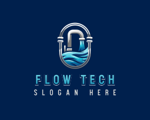 Water Faucet Plumbing logo design