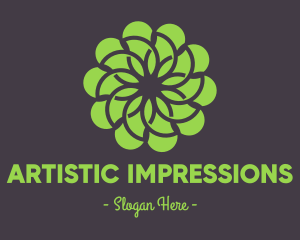 Green Flower Pattern logo design