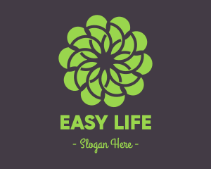 Green Flower Pattern logo design