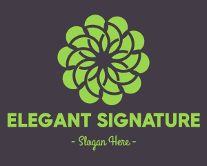 Green Flower Pattern logo design