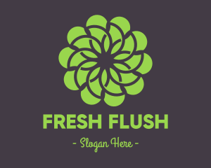 Green Flower Pattern logo design