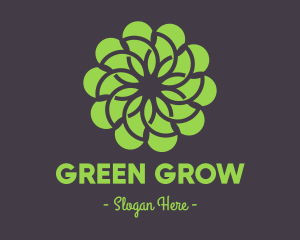 Green Flower Pattern logo design