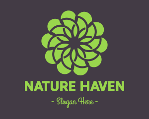 Green Flower Pattern logo design