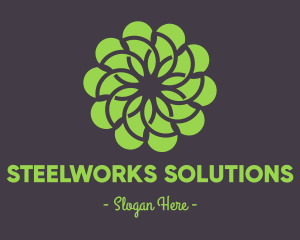 Green Flower Pattern logo design