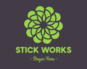 Green Flower Pattern logo design