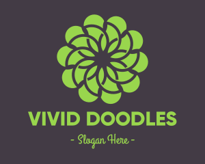 Green Flower Pattern logo design