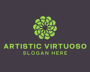 Green Flower Pattern logo design