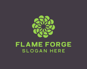 Green Flower Pattern logo design