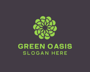 Green Flower Pattern logo design