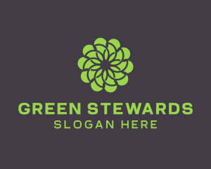 Green Flower Pattern logo design