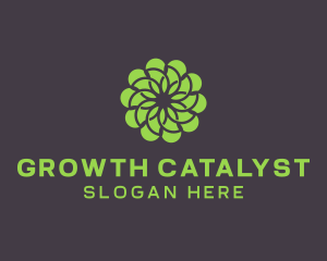 Green Flower Pattern logo design