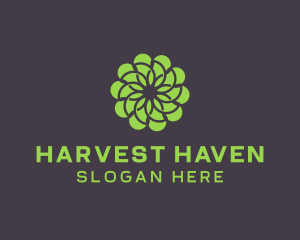 Green Flower Pattern logo design