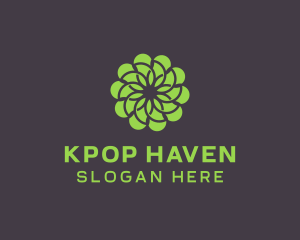 Green Flower Pattern logo design