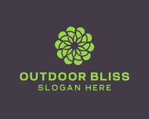 Green Flower Pattern logo design