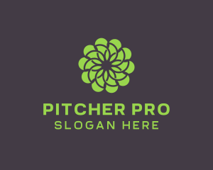 Green Flower Pattern logo design