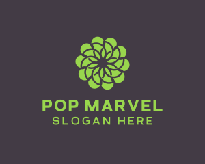 Green Flower Pattern logo design