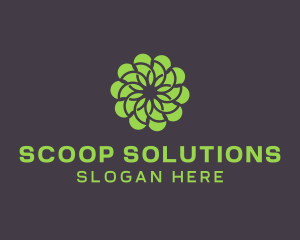 Green Flower Pattern logo design