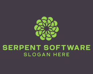 Green Flower Pattern logo design