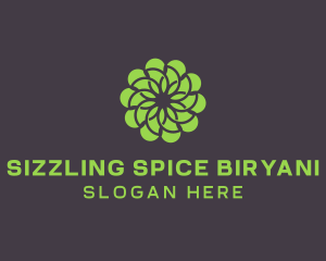 Green Flower Pattern logo design