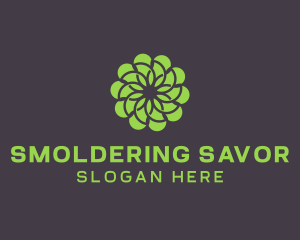 Green Flower Pattern logo design