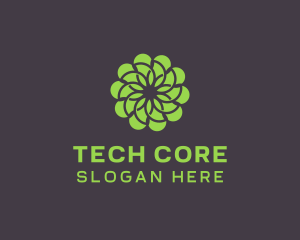 Green Flower Pattern logo design