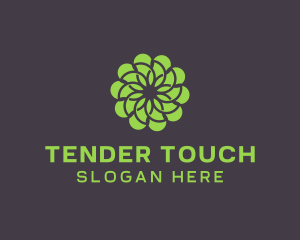 Green Flower Pattern logo design