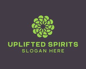 Green Flower Pattern logo design