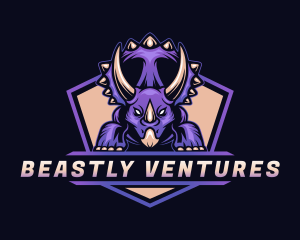 Beast Dinosaur Triceratops logo design