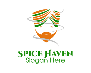 Happy Indian Turban Man logo