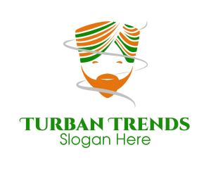 Happy Indian Turban Man logo