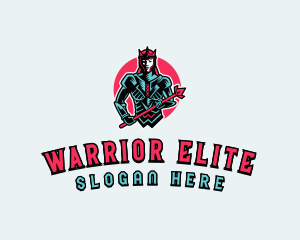 Warrior Woman Knight logo design