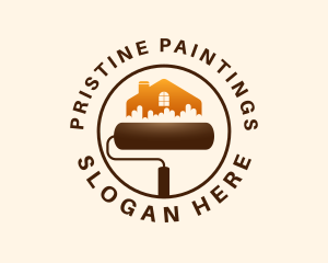 House Paint Roller logo design