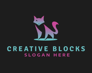 Gradient Abstract Fox logo design