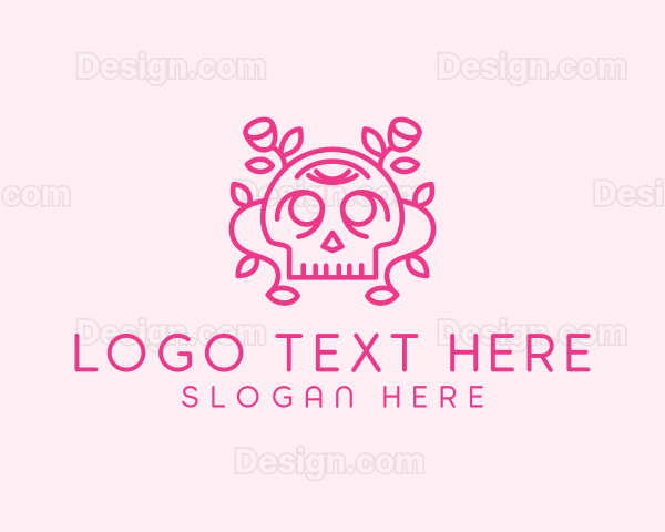 Flower Festive Skull Logo