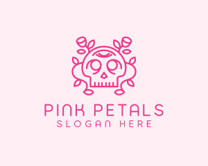 Flower Festive Skull  logo design