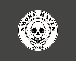 Tobacco Smoking Pipe Skull logo
