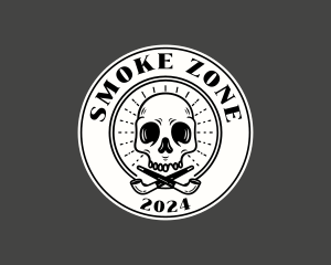 Tobacco Smoking Pipe Skull logo design