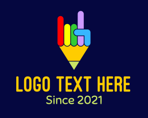 Colorful Pencil Hand logo