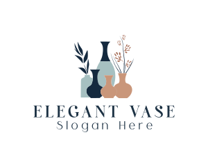 Flower Vase Boho Ceramics logo design