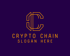 Crypto Digital Bitcoin logo design