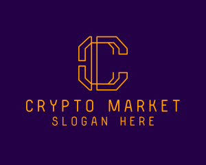 Crypto Digital Bitcoin logo design