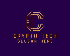 Crypto Digital Bitcoin logo design