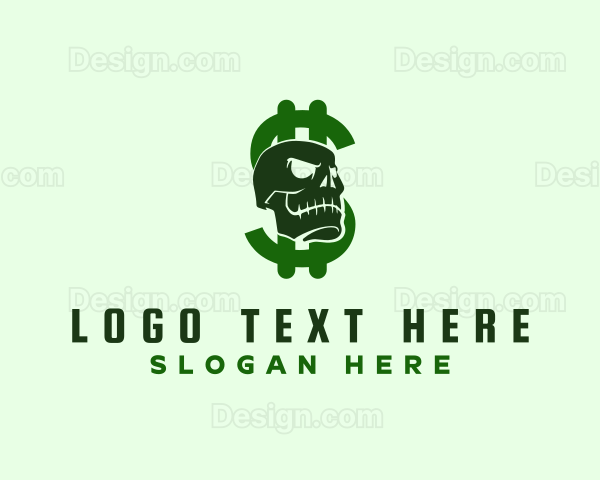 Dollar Green Skull Logo