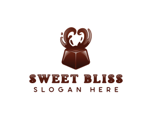 Chocolate Heart Dessert logo design